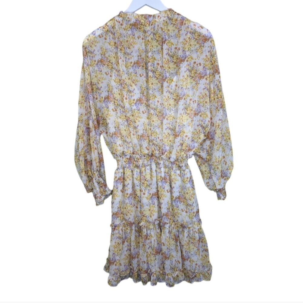 Karlie dress sheer tiered floral spring long sleeve mini S - Picture 3 of 9